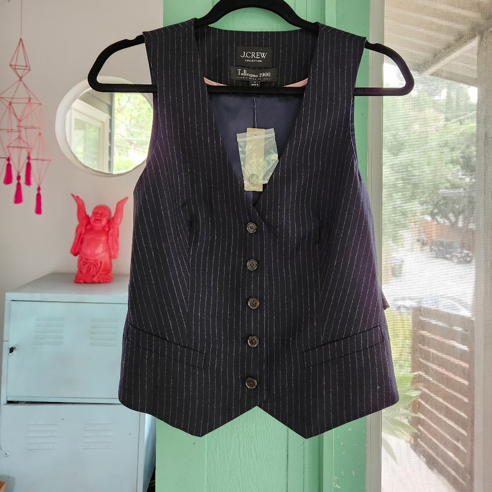 J Crew Collection Pinstripe Vest 6